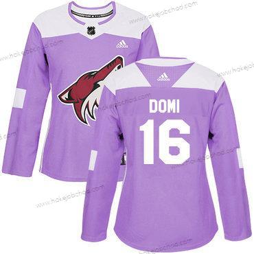 Adidas Žena Arizona Coyotes #16 Max Domi Nachový Autentické Bojuje proti rakovině Sešitý NHL Dres