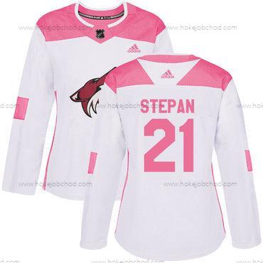 Adidas Žena Arizona Coyotes #21 Derek Stepan Bílý Růžový Autentické Sešitý NHL Dres