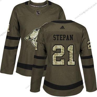 Adidas Žena Arizona Coyotes #21 Derek Stepan Zelená Salute to Service Sešitý NHL Dres