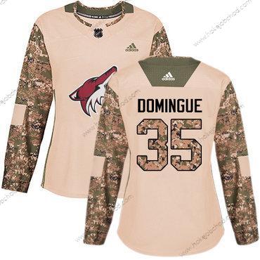 Adidas Žena Arizona Coyotes #35 Louis Domingue Camo Autentické 2017 Veterans Day Sešitý NHL Dres