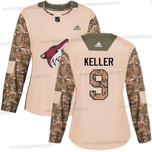 Adidas Žena Arizona Coyotes #9 Clayton Keller Camo Autentické 2017 Veterans Day Sešitý NHL Dres