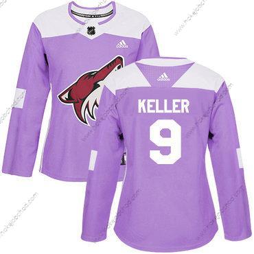 Adidas Žena Arizona Coyotes #9 Clayton Keller Nachový Autentické Bojuje proti rakovině Sešitý NHL Dres