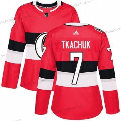 Adidas Žena Autentické Ottawa Senators #7 Brady Tkachuk 1917-2017 100th Červené Klasický Dres