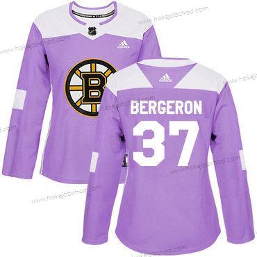 Adidas Žena Boston Bruins #37 Patrice Bergeron Nachový Autentické Bojuje proti rakovině Sešitý NHL Dres