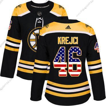 Adidas Žena Boston Bruins #46 David Krejci Černá Domácí Autentické USA Flag Sešitý NHL Dres