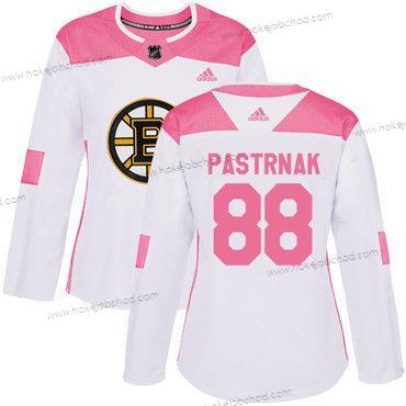 Adidas Žena Boston Bruins #88 David Pastrnak Bílý Růžový Autentické Sešitý NHL Dres