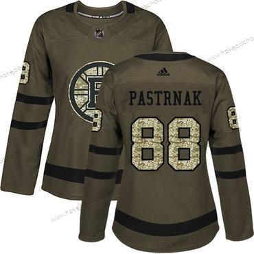 Adidas Žena Boston Bruins #88 David Pastrnak Zelená Salute to Service Sešitý NHL Dres