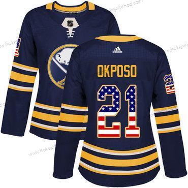 Adidas Žena Buffalo Sabres #21 Kyle Okposo Námořnictvo Modrý Domácí Autentické USA Flag Sešitý NHL Dres