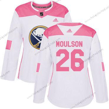 Adidas Žena Buffalo Sabres #26 Matt Moulson Bílý Růžový Autentické Sešitý NHL Dres