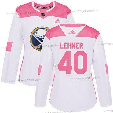 Adidas Žena Buffalo Sabres #40 Robin Lehner Bílý Růžový Autentické Sešitý NHL Dres