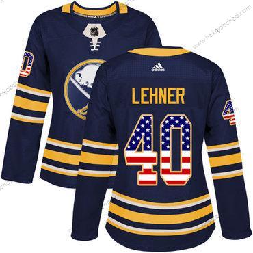 Adidas Žena Buffalo Sabres #40 Robin Lehner Námořnictvo Modrý Domácí Autentické USA Flag Sešitý NHL Dres