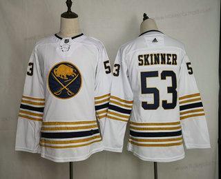 Adidas Žena Buffalo Sabres #53 Jeff Skinner Bílý With Zlato 50Th Výročí Sešitý NHL Dres