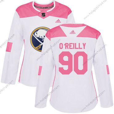 Adidas Žena Buffalo Sabres #90 Ryan O’Reilly Bílý Růžový Autentické Sešitý NHL Dres