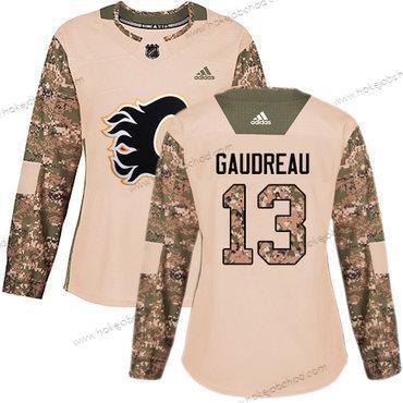 Adidas Žena Calgary Flames #13 Johnny Gaudreau Camo Autentické 2017 Veterans Day Sešitý NHL Dres