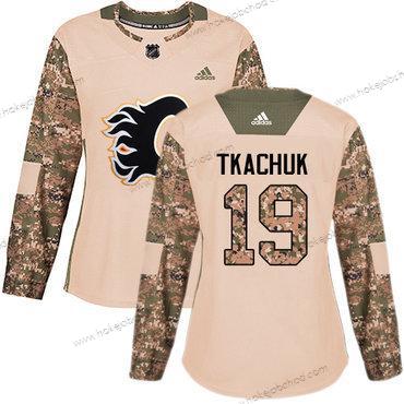 Adidas Žena Calgary Flames #19 Matthew Tkachuk Camo Autentické 2017 Veterans Day Sešitý NHL Dres