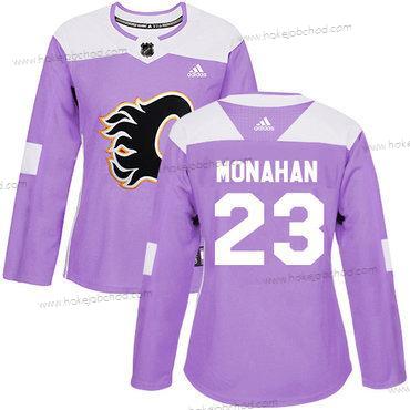 Adidas Žena Calgary Flames #23 Sean Monahan Nachový Autentické Bojuje proti rakovině Sešitý NHL Dres