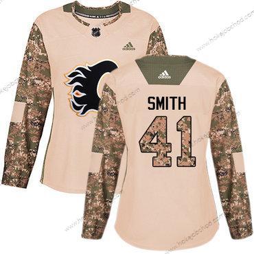 Adidas Žena Calgary Flames #41 Mike Smith Camo Autentické 2017 Veterans Day Sešitý NHL Dres