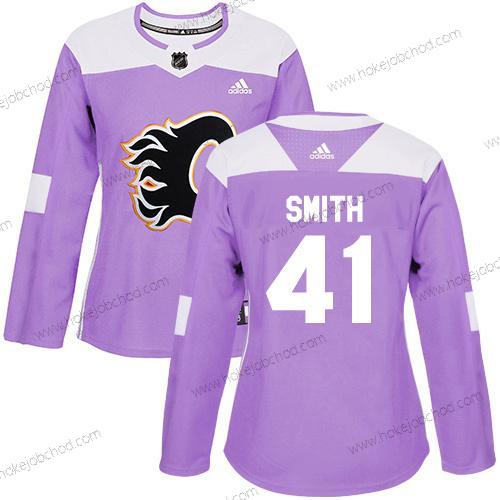 Adidas Žena Calgary Flames #41 Mike Smith Nachový Autentické Bojuje proti rakovině Sešitý NHL Dres