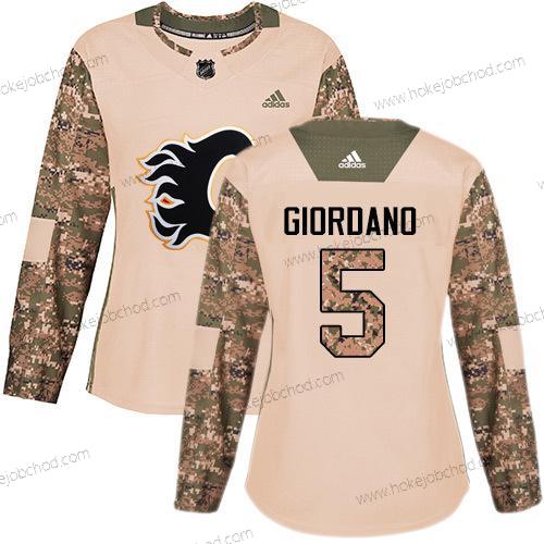 Adidas Žena Calgary Flames #5 Mark Giordano Camo Autentické 2017 Veterans Day Sešitý NHL Dres