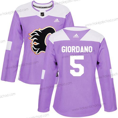 Adidas Žena Calgary Flames #5 Mark Giordano Nachový Autentické Bojuje proti rakovině Sešitý NHL Dres