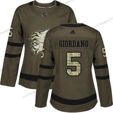 Adidas Žena Calgary Flames #5 Mark Giordano Zelená Salute to Service Sešitý NHL Dres