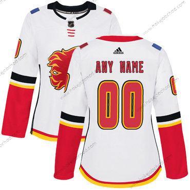 Adidas Žena Calgary Flames Přizpůsobené Bílý Venkovní Autentické NHL Dres