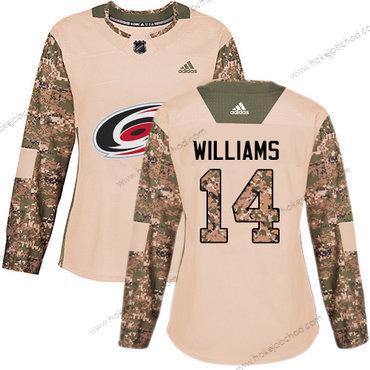 Adidas Žena Carolina Hurricanes #14 Justin Williams Camo Autentické 2017 Veterans Day Sešitý NHL Dres