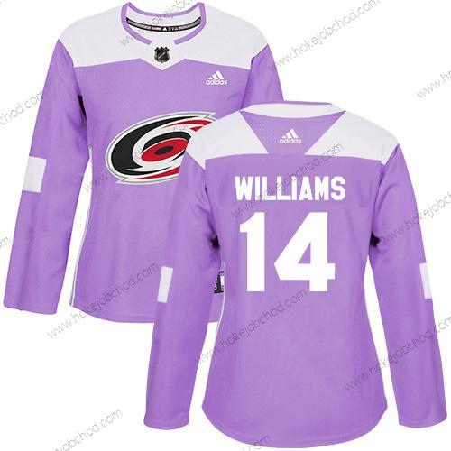 Adidas Žena Carolina Hurricanes #14 Justin Williams Nachový Autentické Bojuje proti rakovině Sešitý NHL Dres