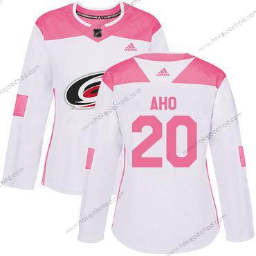 Adidas Žena Carolina Hurricanes #20 Sebastian Aho Bílý Růžový Autentické Sešitý NHL Dres