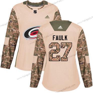 Adidas Žena Carolina Hurricanes #27 Justin Faulk Camo Autentické 2017 Veterans Day Sešitý NHL Dres