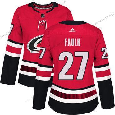 Adidas Žena Carolina Hurricanes #27 Justin Faulk Červené Domácí Autentické Sešitý NHL Dres