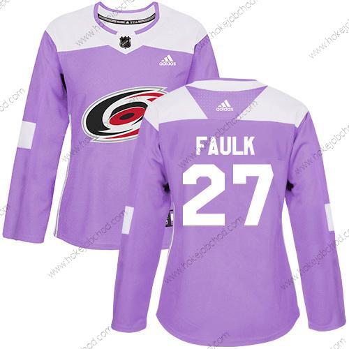 Adidas Žena Carolina Hurricanes #27 Justin Faulk Nachový Autentické Bojuje proti rakovině Sešitý NHL Dres