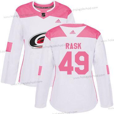 Adidas Žena Carolina Hurricanes #49 Victor Rask Bílý Růžový Autentické Sešitý NHL Dres