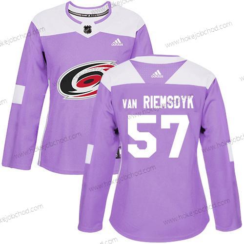 Adidas Žena Carolina Hurricanes #57 Trevor Van Riemsdyk Nachový Autentické Bojuje proti rakovině Sešitý NHL Dres