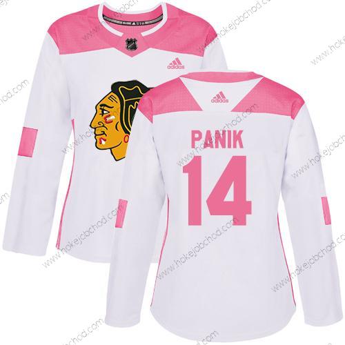 Adidas Žena Chicago Blackhawks #14 Richard Panik Bílý Růžový Autentické Sešitý NHL Dres