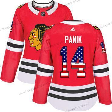 Adidas Žena Chicago Blackhawks #14 Richard Panik Červené Domácí Autentické USA Flag Sešitý NHL Dres