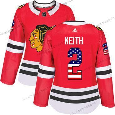 Adidas Žena Chicago Blackhawks #2 Duncan Keith Červené Domácí Autentické USA Flag Sešitý NHL Dres