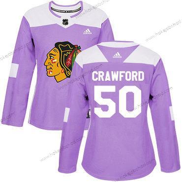 Adidas Žena Chicago Blackhawks #50 Corey Crawford Nachový Autentické Bojuje proti rakovině Sešitý NHL Dres