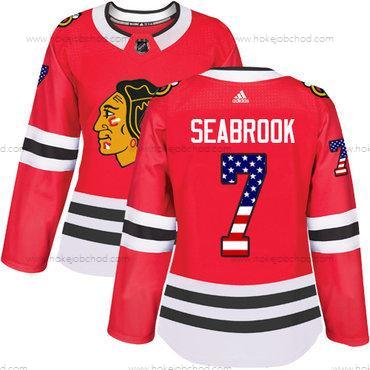 Adidas Žena Chicago Blackhawks #7 Brent Seabrook Červené Domácí Autentické USA Flag Sešitý NHL Dres