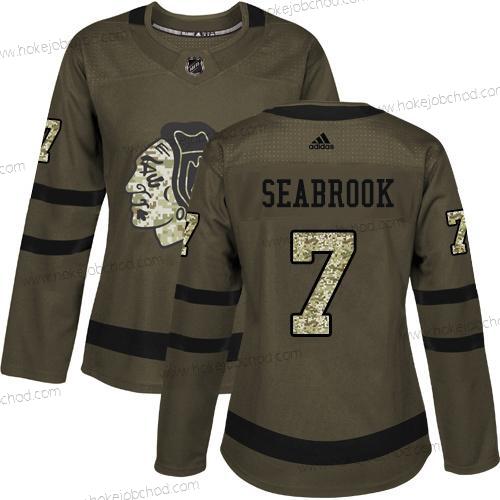 Adidas Žena Chicago Blackhawks #7 Brent Seabrook Zelená Salute to Service Sešitý NHL Dres