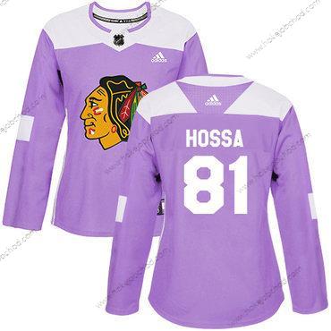 Adidas Žena Chicago Blackhawks #81 Marian Hossa Nachový Autentické Bojuje proti rakovině Sešitý NHL Dres