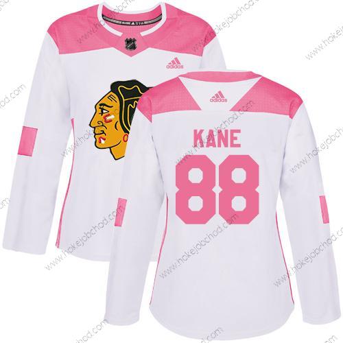 Adidas Žena Chicago Blackhawks #88 Patrick Kane Bílý Růžový Autentické Sešitý NHL Dres