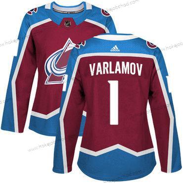 Adidas Žena Colorado Avalanche #1 Semyon Varlamov Domácí Červené Autentické Sešitý NHL Dres