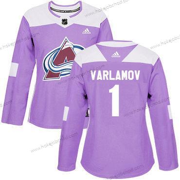 Adidas Žena Colorado Avalanche #1 Semyon Varlamov Nachový Autentické Bojuje proti rakovině Sešitý NHL Dres