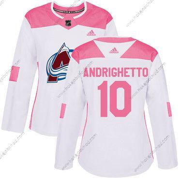 Adidas Žena Colorado Avalanche #10 Sven Andrighetto Bílý Růžový Autentické Sešitý NHL Dres