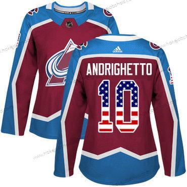 Adidas Žena Colorado Avalanche #10 Sven Andrighetto Domácí Červené Autentické USA Flag Sešitý NHL Dres