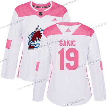 Adidas Žena Colorado Avalanche #19 Joe Sakic Bílý Růžový Autentické Sešitý NHL Dres