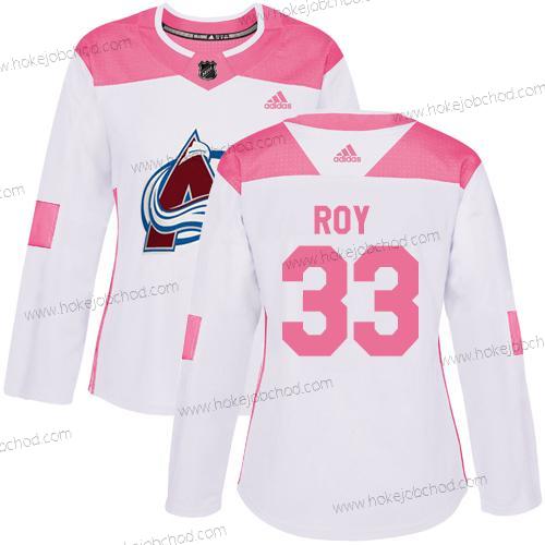 Adidas Žena Colorado Avalanche #33 Patrick Roy Bílý Růžový Autentické Sešitý NHL Dres