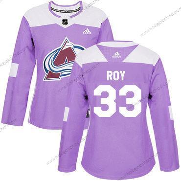 Adidas Žena Colorado Avalanche #33 Patrick Roy Nachový Autentické Bojuje proti rakovině Sešitý NHL Dres