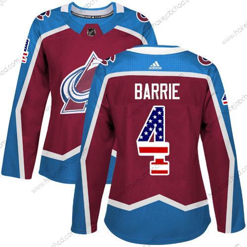 Adidas Žena Colorado Avalanche #4 Tyson Barrie Domácí Červené Autentické USA Flag Sešitý NHL Dres